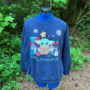 Disney Parks Star Wars Baby Yoda Grogu Christmas Sweater Medium M World